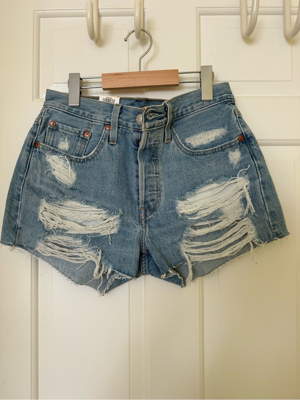 Levi's 501 Vintage-Style Light Blue Denim Cutoff Shorts